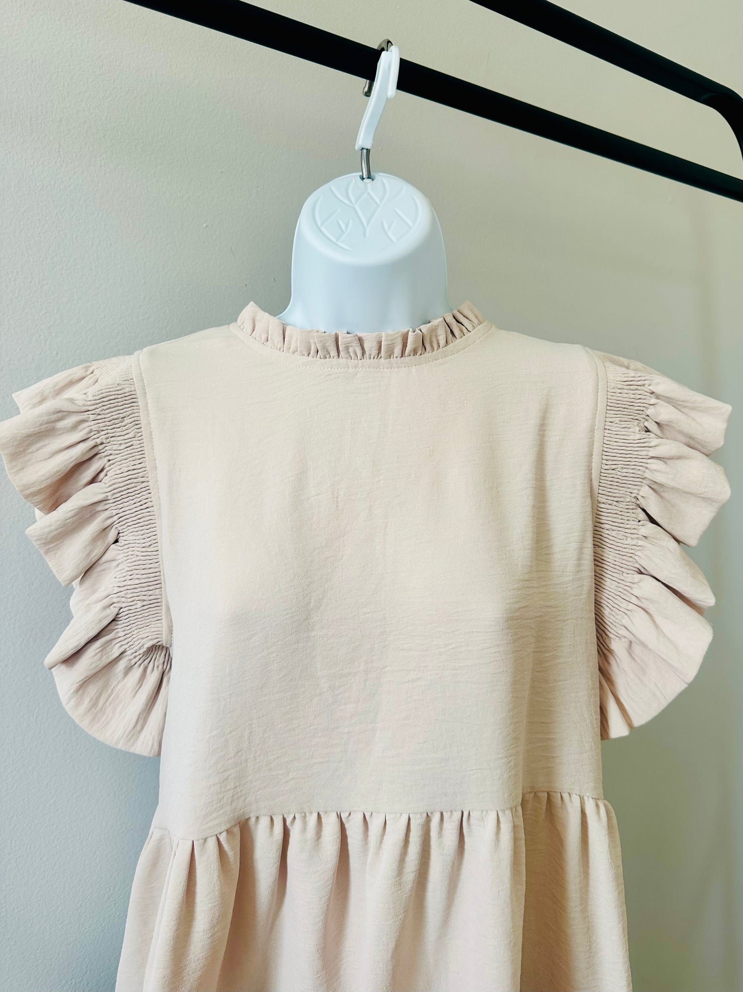 Beige Peplum Top