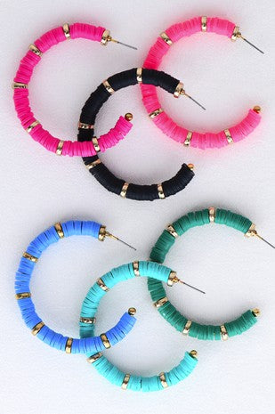 Multicolor Disc Bead Earrings