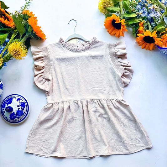 Beige Peplum Top