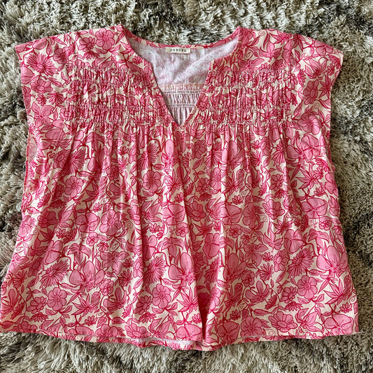 Pink Floral Jodifl Top - SIZE SMALL