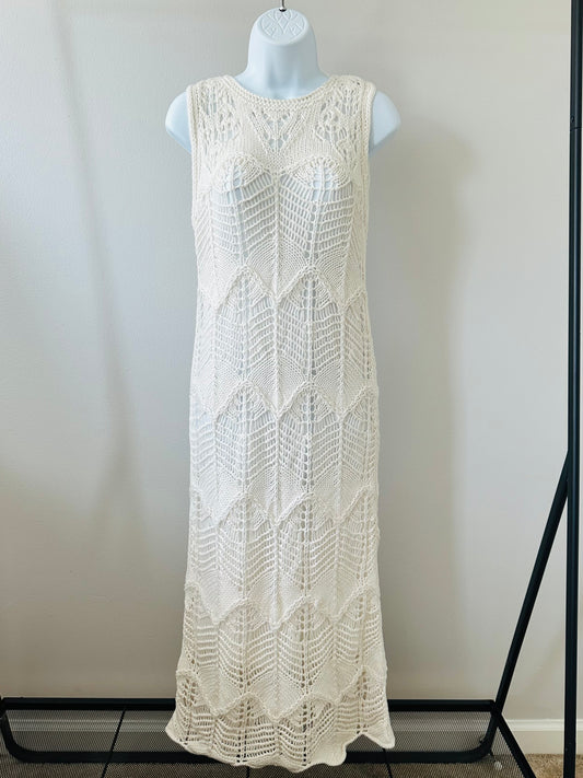 White Crochet Maxi - SMALL