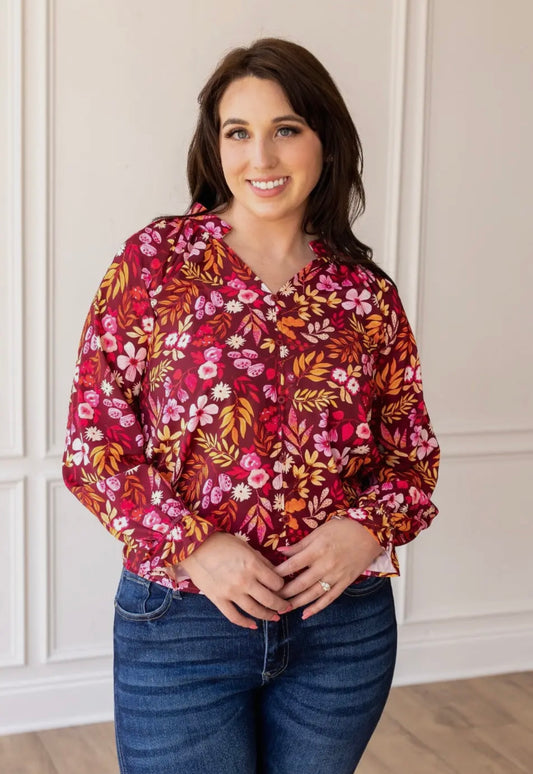 Wine Rose Radiance Top