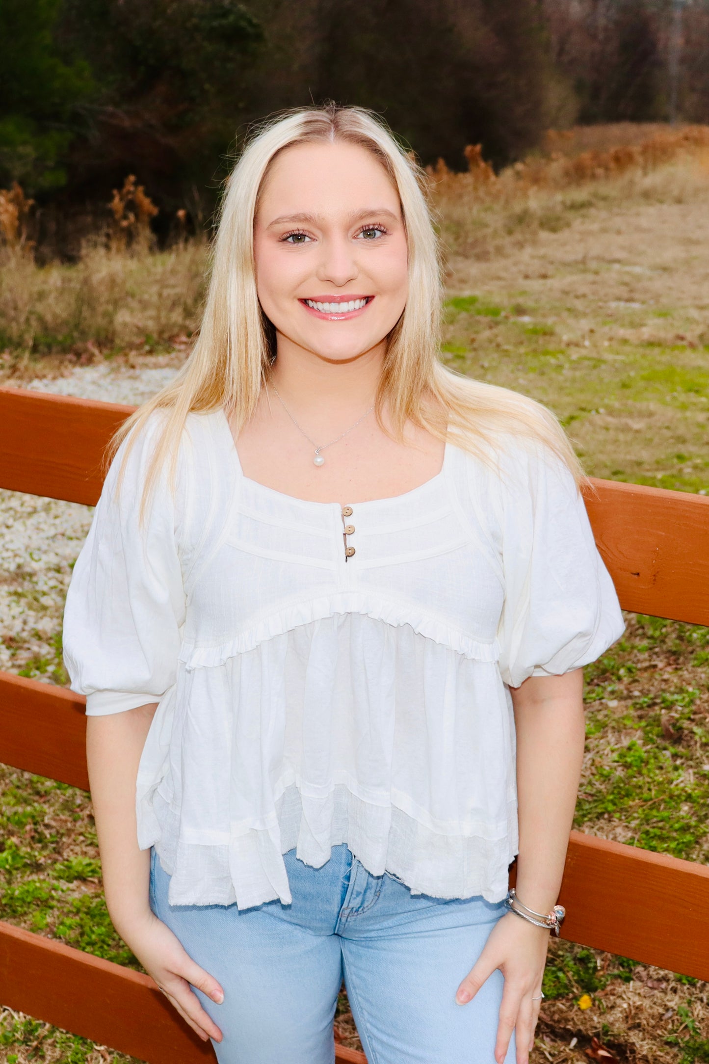 Ruffled and Raw Detailed Top (white)