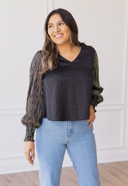 Shimmery Sleeve Blouse