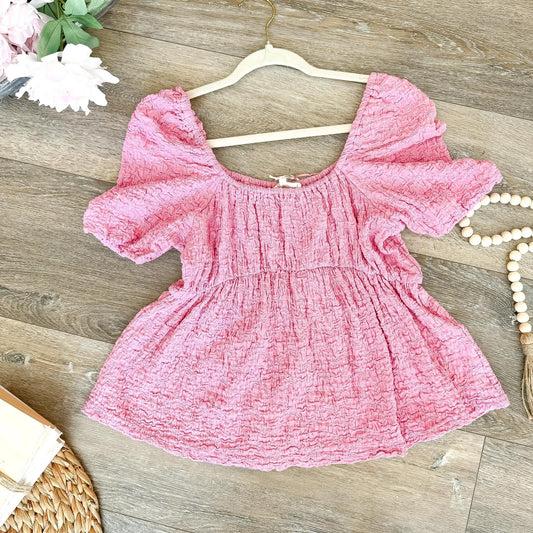 Pink Crinkle Blouse